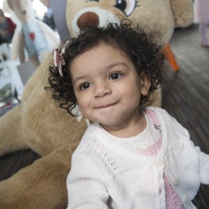 One-year-old Azariah with teddy bear
