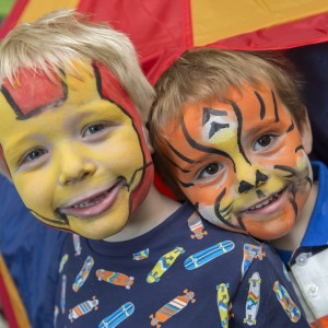 Lloyd and brother with face painting